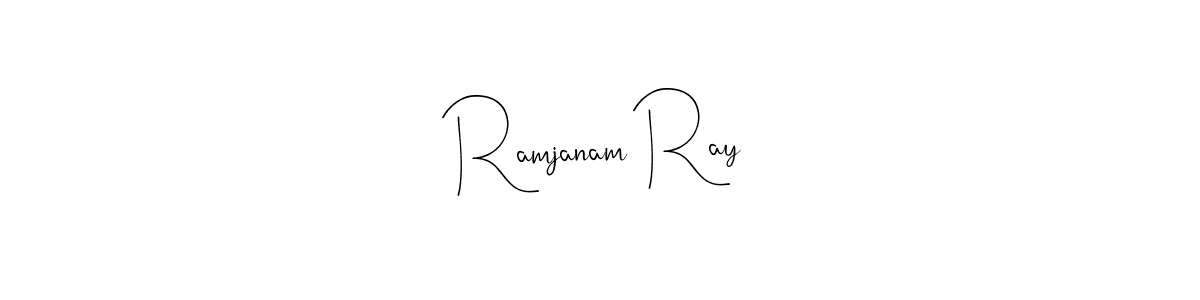 How to make Ramjanam Ray name signature. Use Andilay-7BmLP style for creating short signs online. This is the latest handwritten sign. Ramjanam Ray signature style 4 images and pictures png