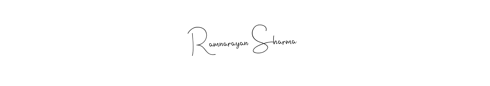 The best way (Andilay-7BmLP) to make a short signature is to pick only two or three words in your name. The name Ramnarayan Sharma include a total of six letters. For converting this name. Ramnarayan Sharma signature style 4 images and pictures png