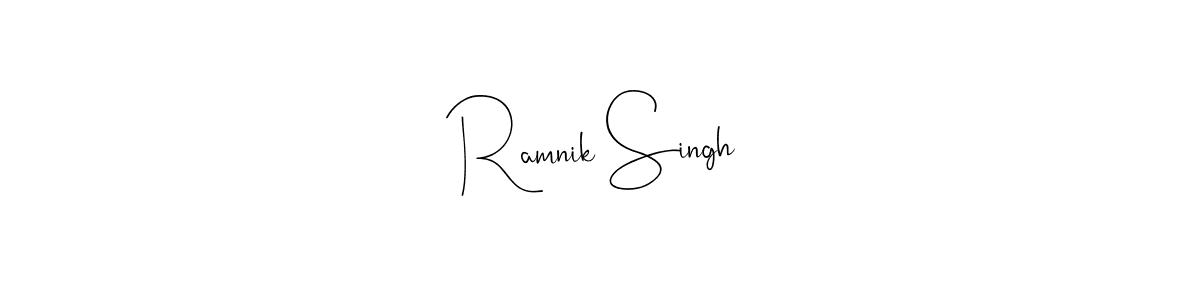 Ramnik Singh stylish signature style. Best Handwritten Sign (Andilay-7BmLP) for my name. Handwritten Signature Collection Ideas for my name Ramnik Singh. Ramnik Singh signature style 4 images and pictures png