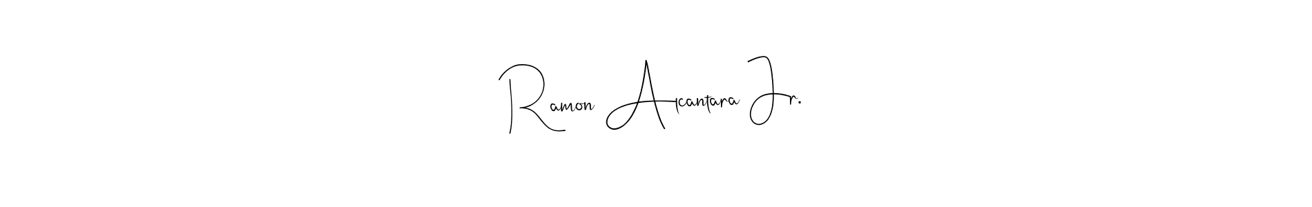 if you are searching for the best signature style for your name Ramon Alcantara Jr.. so please give up your signature search. here we have designed multiple signature styles  using Andilay-7BmLP. Ramon Alcantara Jr. signature style 4 images and pictures png