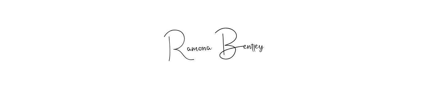 How to make Ramona Bentley name signature. Use Andilay-7BmLP style for creating short signs online. This is the latest handwritten sign. Ramona Bentley signature style 4 images and pictures png
