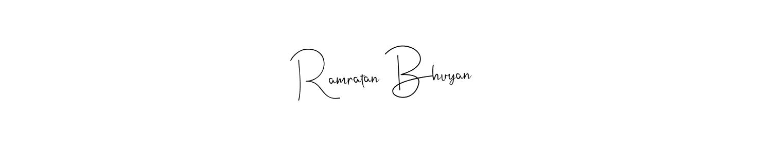 The best way (Andilay-7BmLP) to make a short signature is to pick only two or three words in your name. The name Ramratan Bhuyan include a total of six letters. For converting this name. Ramratan Bhuyan signature style 4 images and pictures png