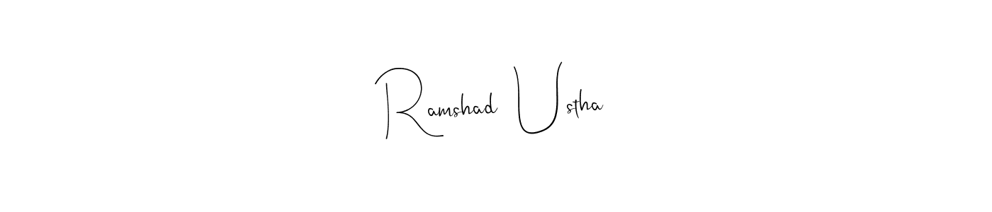 Use a signature maker to create a handwritten signature online. With this signature software, you can design (Andilay-7BmLP) your own signature for name Ramshad  Ustha. Ramshad  Ustha signature style 4 images and pictures png