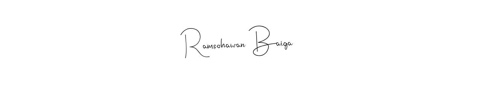 The best way (Andilay-7BmLP) to make a short signature is to pick only two or three words in your name. The name Ramsohawan Baiga include a total of six letters. For converting this name. Ramsohawan Baiga signature style 4 images and pictures png