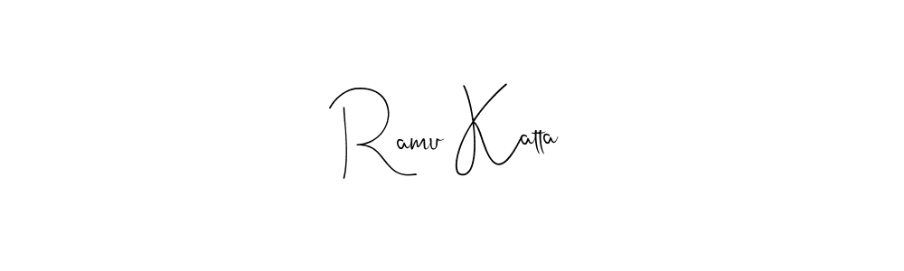 Similarly Andilay-7BmLP is the best handwritten signature design. Signature creator online .You can use it as an online autograph creator for name Ramu Katta. Ramu Katta signature style 4 images and pictures png