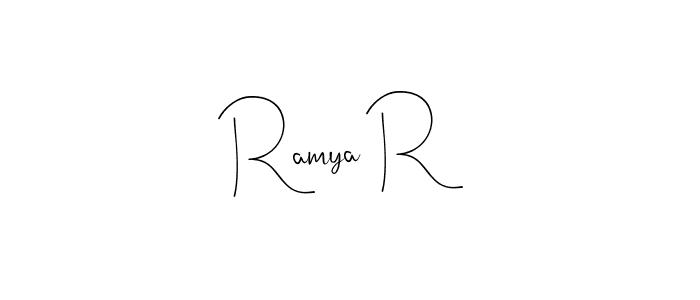 Also You can easily find your signature by using the search form. We will create Ramya R name handwritten signature images for you free of cost using Andilay-7BmLP sign style. Ramya R signature style 4 images and pictures png