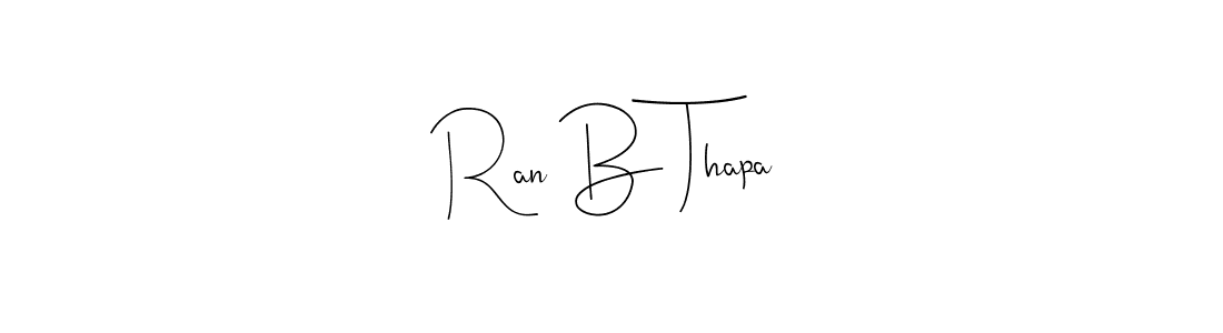 The best way (Andilay-7BmLP) to make a short signature is to pick only two or three words in your name. The name Ran B Thapa include a total of six letters. For converting this name. Ran B Thapa signature style 4 images and pictures png