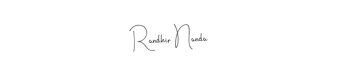 The best way (Andilay-7BmLP) to make a short signature is to pick only two or three words in your name. The name Randhir Nanda include a total of six letters. For converting this name. Randhir Nanda signature style 4 images and pictures png