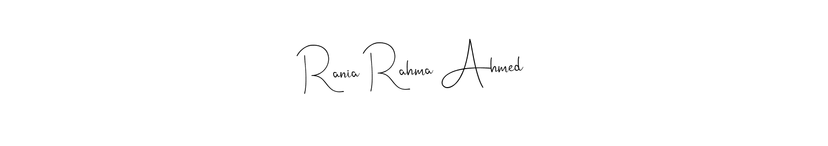 How to make Rania Rahma Ahmed signature? Andilay-7BmLP is a professional autograph style. Create handwritten signature for Rania Rahma Ahmed name. Rania Rahma Ahmed signature style 4 images and pictures png
