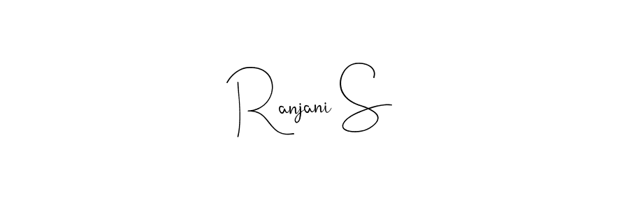 You should practise on your own different ways (Andilay-7BmLP) to write your name (Ranjani S) in signature. don't let someone else do it for you. Ranjani S signature style 4 images and pictures png