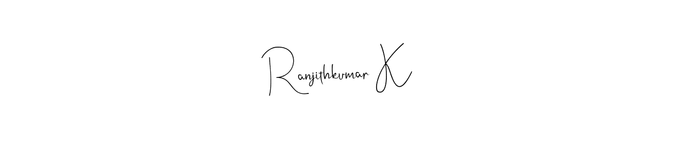 You can use this online signature creator to create a handwritten signature for the name Ranjithkumar K. This is the best online autograph maker. Ranjithkumar K signature style 4 images and pictures png