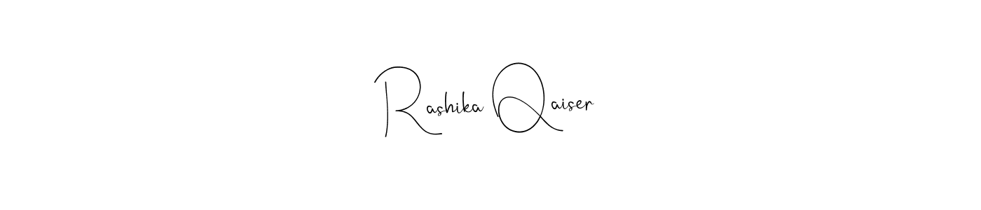 How to make Rashika Qaiser name signature. Use Andilay-7BmLP style for creating short signs online. This is the latest handwritten sign. Rashika Qaiser signature style 4 images and pictures png
