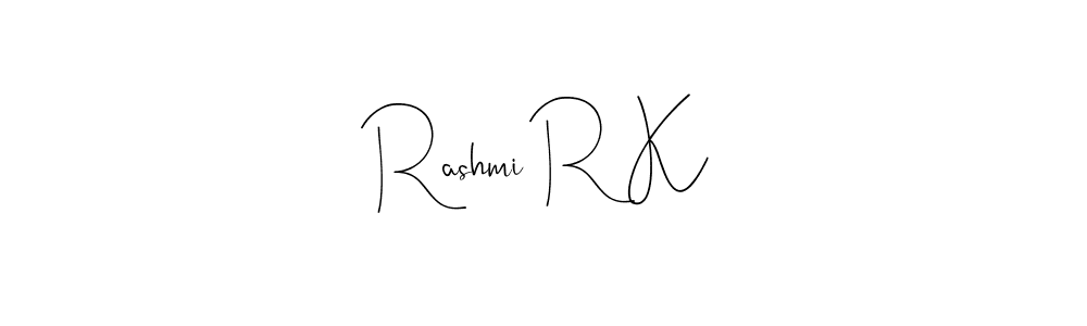 The best way (Andilay-7BmLP) to make a short signature is to pick only two or three words in your name. The name Rashmi R K include a total of six letters. For converting this name. Rashmi R K signature style 4 images and pictures png