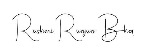 The Andilay-7BmLP typeface gives name Rashmi Ranjan Bhol a refined look. Suitable for certificates, diplomas, and official verification. Rashmi Ranjan Bhol signature style 4 images and pictures png