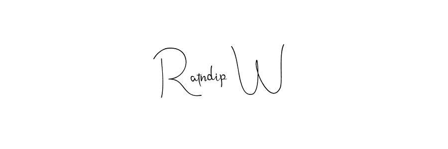 Make a beautiful signature design for name Ratndip W. With this signature (Andilay-7BmLP) style, you can create a handwritten signature for free. Ratndip W signature style 4 images and pictures png