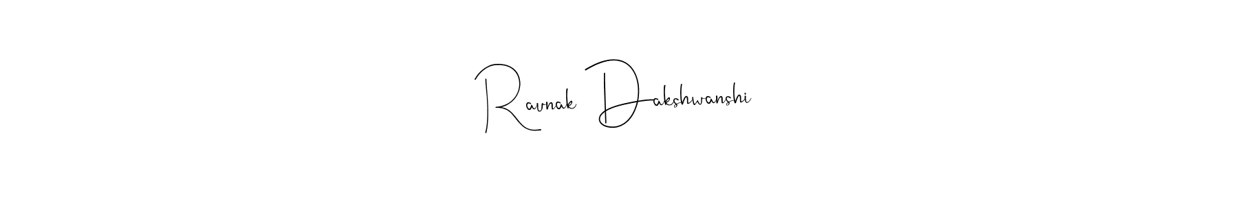 Create a beautiful signature design for name Raunak Dakshwanshi. With this signature (Andilay-7BmLP) fonts, you can make a handwritten signature for free. Raunak Dakshwanshi signature style 4 images and pictures png