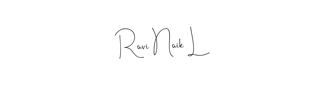 Use a signature maker to create a handwritten signature online. With this signature software, you can design (Andilay-7BmLP) your own signature for name Ravi Naik L. Ravi Naik L signature style 4 images and pictures png