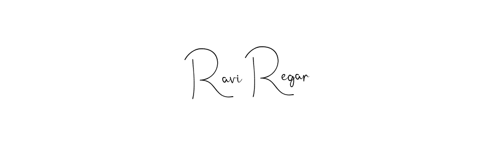 How to make Ravi Regar name signature. Use Andilay-7BmLP style for creating short signs online. This is the latest handwritten sign. Ravi Regar signature style 4 images and pictures png