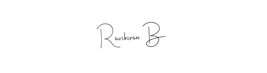 How to make Ravikiran B name signature. Use Andilay-7BmLP style for creating short signs online. This is the latest handwritten sign. Ravikiran B signature style 4 images and pictures png