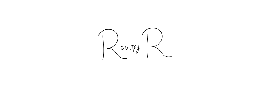 Make a beautiful signature design for name Ravitej R. Use this online signature maker to create a handwritten signature for free. Ravitej R signature style 4 images and pictures png