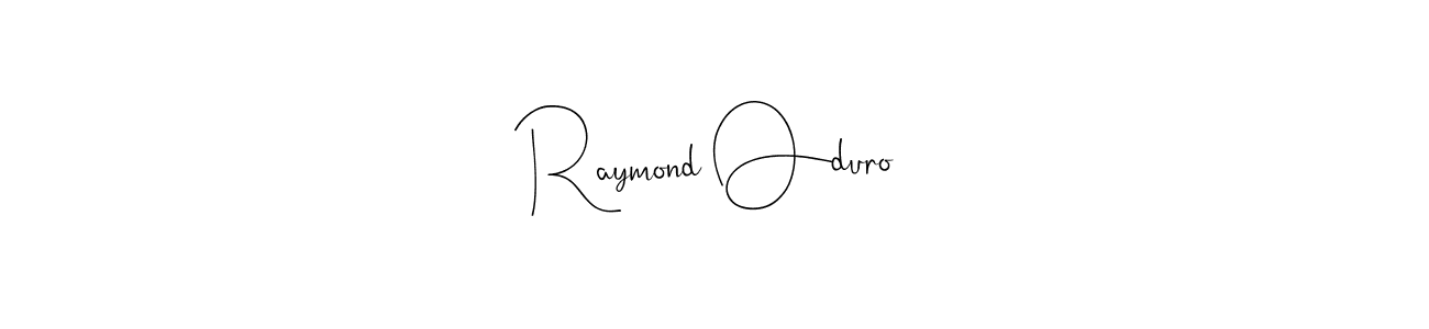 Design your own signature with our free online signature maker. With this signature software, you can create a handwritten (Andilay-7BmLP) signature for name Raymond Oduro. Raymond Oduro signature style 4 images and pictures png