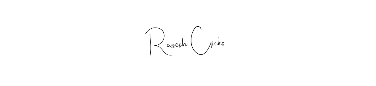 How to Draw Razesh Clicks signature style? Andilay-7BmLP is a latest design signature styles for name Razesh Clicks. Razesh Clicks signature style 4 images and pictures png