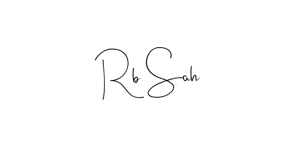 How to make Rb Sah name signature. Use Andilay-7BmLP style for creating short signs online. This is the latest handwritten sign. Rb Sah signature style 4 images and pictures png