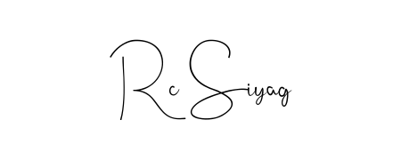 How to make Rc Siyag name signature. Use Andilay-7BmLP style for creating short signs online. This is the latest handwritten sign. Rc Siyag signature style 4 images and pictures png