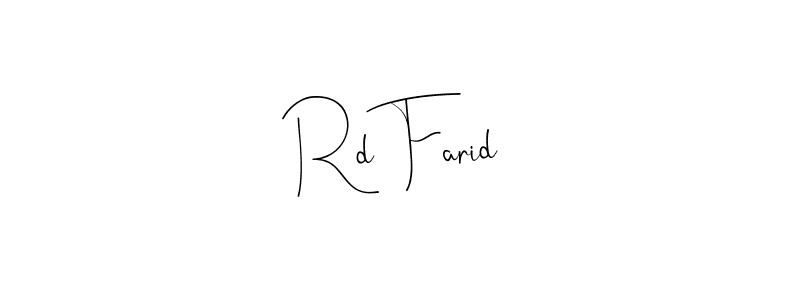 Also You can easily find your signature by using the search form. We will create Rd Farid name handwritten signature images for you free of cost using Andilay-7BmLP sign style. Rd Farid signature style 4 images and pictures png