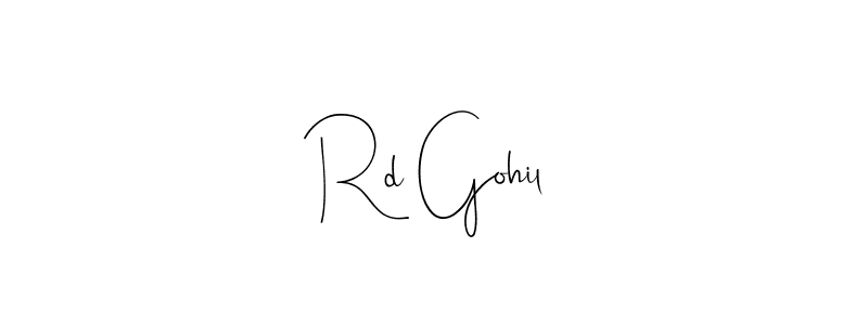 The best way (Andilay-7BmLP) to make a short signature is to pick only two or three words in your name. The name Rd Gohil include a total of six letters. For converting this name. Rd Gohil signature style 4 images and pictures png