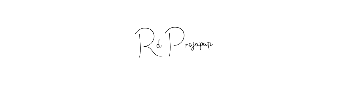 How to make Rd Prajapati name signature. Use Andilay-7BmLP style for creating short signs online. This is the latest handwritten sign. Rd Prajapati signature style 4 images and pictures png