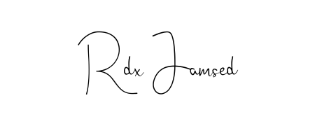 Designed for modern professionals: Rdx Jamsed name signature crafted with Andilay-7BmLP script. Ready for digital PDF workflows. Rdx Jamsed signature style 4 images and pictures png