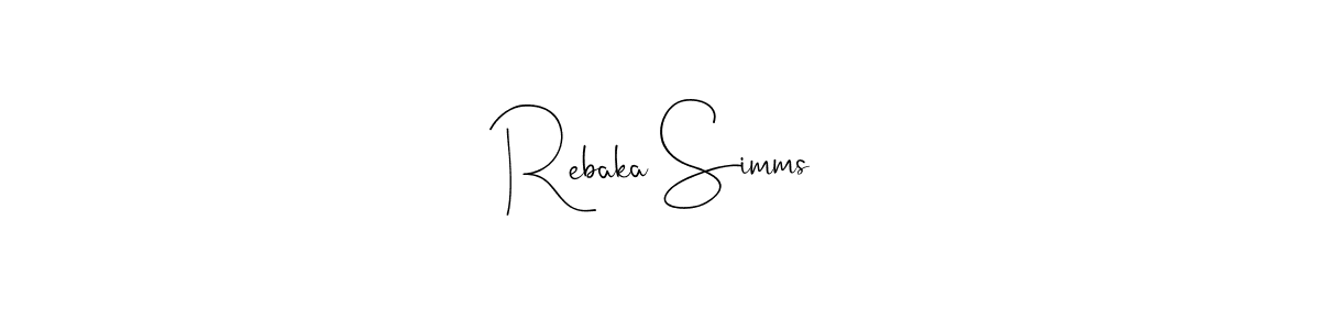 Similarly Andilay-7BmLP is the best handwritten signature design. Signature creator online .You can use it as an online autograph creator for name Rebaka Simms. Rebaka Simms signature style 4 images and pictures png