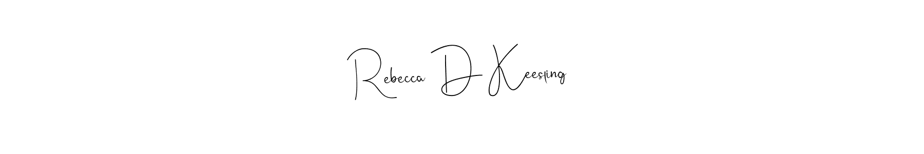 This is the best signature style for the Rebecca D Keesling name. Also you like these signature font (Andilay-7BmLP). Mix name signature. Rebecca D Keesling signature style 4 images and pictures png