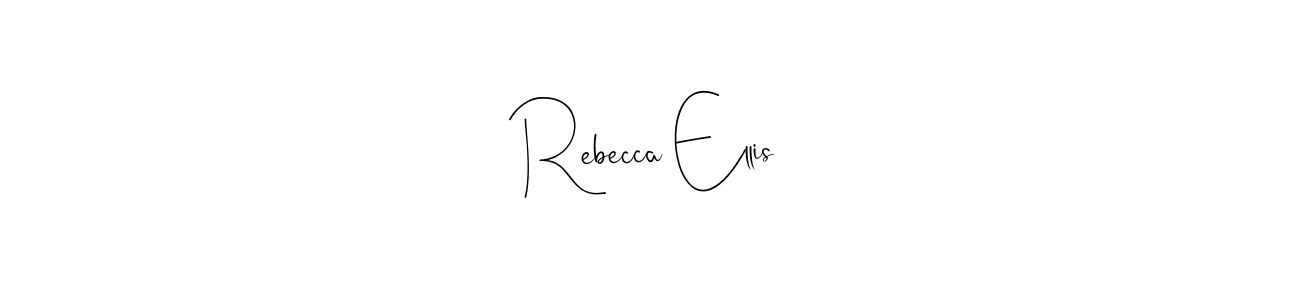 How to make Rebecca Ellis name signature. Use Andilay-7BmLP style for creating short signs online. This is the latest handwritten sign. Rebecca Ellis signature style 4 images and pictures png