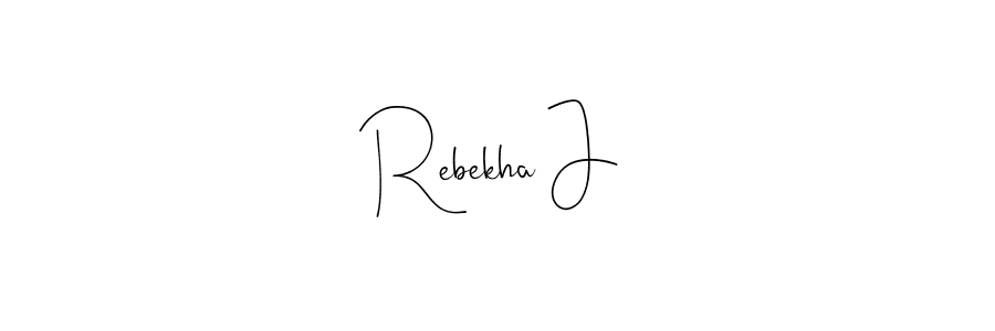 You should practise on your own different ways (Andilay-7BmLP) to write your name (Rebekha J) in signature. don't let someone else do it for you. Rebekha J signature style 4 images and pictures png