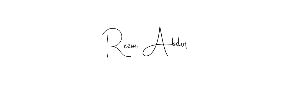 Design your own signature with our free online signature maker. With this signature software, you can create a handwritten (Andilay-7BmLP) signature for name Reem Abdul. Reem Abdul signature style 4 images and pictures png