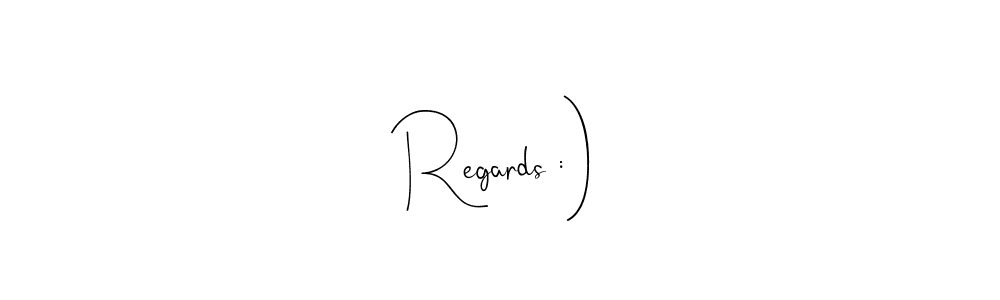 How to make Regards :) name signature. Use Andilay-7BmLP style for creating short signs online. This is the latest handwritten sign. Regards :) signature style 4 images and pictures png