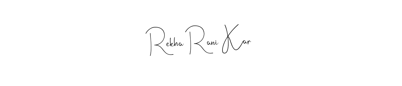 Andilay-7BmLP is a professional signature style that is perfect for those who want to add a touch of class to their signature. It is also a great choice for those who want to make their signature more unique. Get Rekha Rani Kar name to fancy signature for free. Rekha Rani Kar signature style 4 images and pictures png