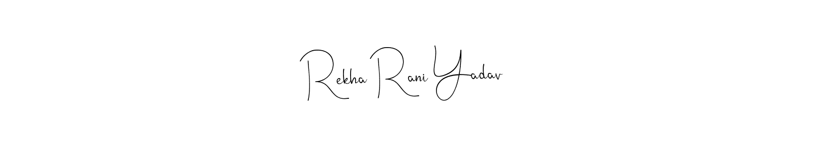 Similarly Andilay-7BmLP is the best handwritten signature design. Signature creator online .You can use it as an online autograph creator for name Rekha Rani Yadav. Rekha Rani Yadav signature style 4 images and pictures png