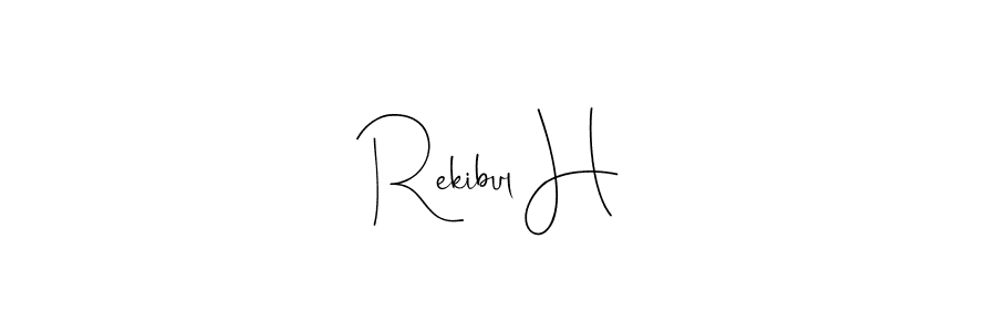 Use a signature maker to create a handwritten signature online. With this signature software, you can design (Andilay-7BmLP) your own signature for name Rekibul H. Rekibul H signature style 4 images and pictures png