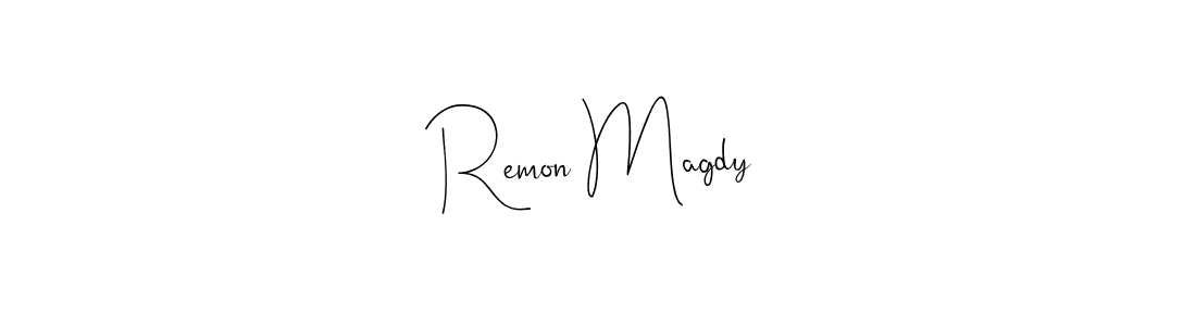 Make a beautiful signature design for name Remon Magdy. With this signature (Andilay-7BmLP) style, you can create a handwritten signature for free. Remon Magdy signature style 4 images and pictures png