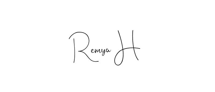 Make a beautiful signature design for name Remya H. With this signature (Andilay-7BmLP) style, you can create a handwritten signature for free. Remya H signature style 4 images and pictures png