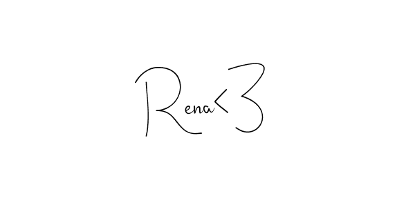 Design your own signature with our free online signature maker. With this signature software, you can create a handwritten (Andilay-7BmLP) signature for name Rena<3. Rena<3 signature style 4 images and pictures png