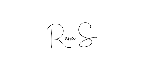 How to make Rena S name signature. Use Andilay-7BmLP style for creating short signs online. This is the latest handwritten sign. Rena S signature style 4 images and pictures png