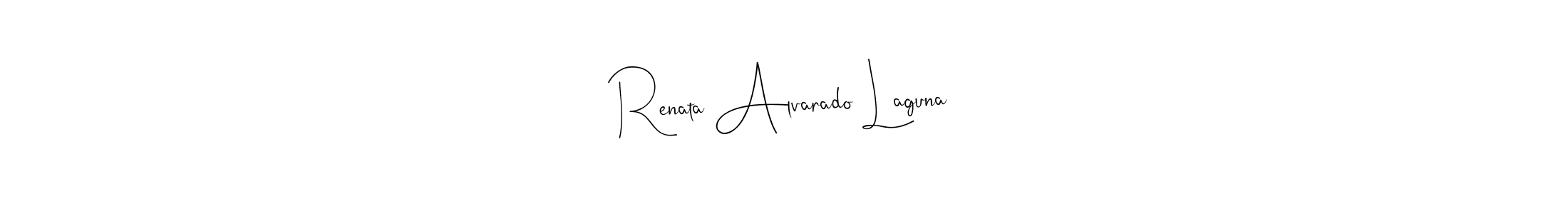 How to make Renata Alvarado Laguna name signature. Use Andilay-7BmLP style for creating short signs online. This is the latest handwritten sign. Renata Alvarado Laguna signature style 4 images and pictures png