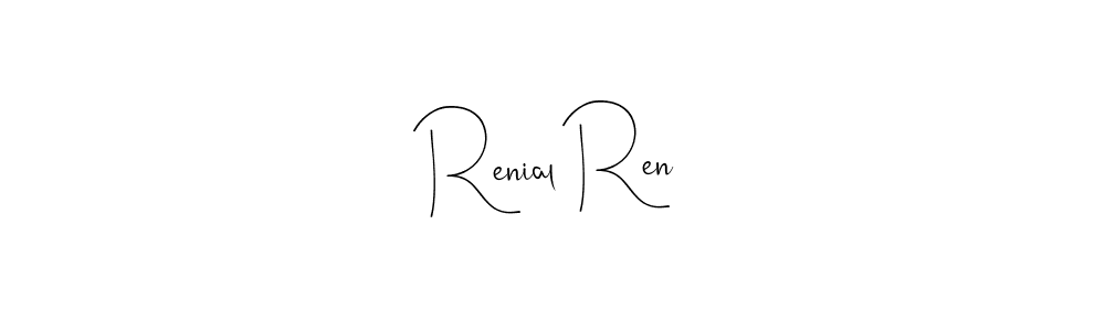 Andilay-7BmLP is a professional signature style that is perfect for those who want to add a touch of class to their signature. It is also a great choice for those who want to make their signature more unique. Get Renial Ren name to fancy signature for free. Renial Ren signature style 4 images and pictures png