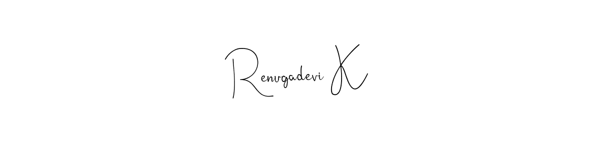 Also You can easily find your signature by using the search form. We will create Renugadevi K name handwritten signature images for you free of cost using Andilay-7BmLP sign style. Renugadevi K signature style 4 images and pictures png