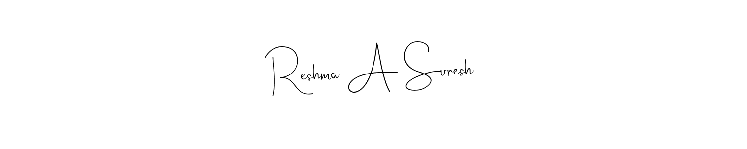 Use a signature maker to create a handwritten signature online. With this signature software, you can design (Andilay-7BmLP) your own signature for name Reshma A Suresh. Reshma A Suresh signature style 4 images and pictures png