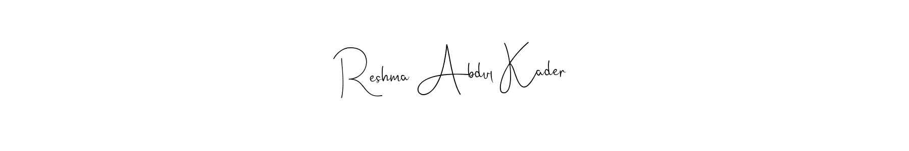 Similarly Andilay-7BmLP is the best handwritten signature design. Signature creator online .You can use it as an online autograph creator for name Reshma Abdul Kader. Reshma Abdul Kader signature style 4 images and pictures png